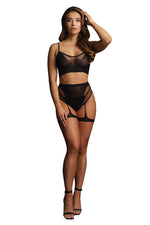  Le Désir Two Piece Bra Set With Garters Lingerie by Shots- The Nookie