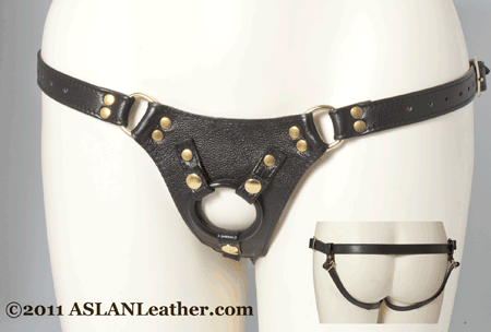 Black & Brass Jag Harness by Aslan Leather- The Nookie