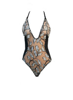  Angkor Wat Heavy Satin and Embroidered Tulle Bodysuit Lingerie by Carol Coelho Intimates- The Nookie