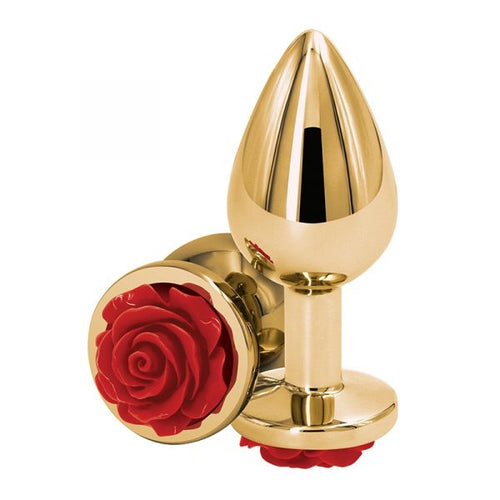  Medium Gold Plug with Red Rose Dildo by NS Novelties- The Nookie