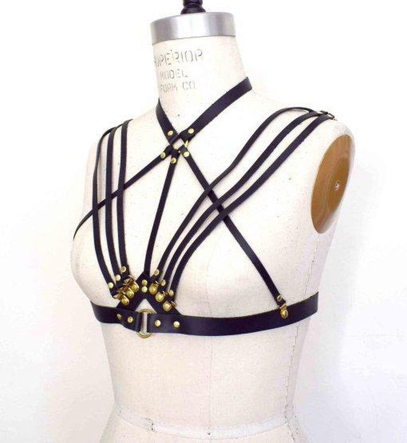  Olivia Strappy Leather Harness Bra Lingerie by Love Lorn- The Nookie