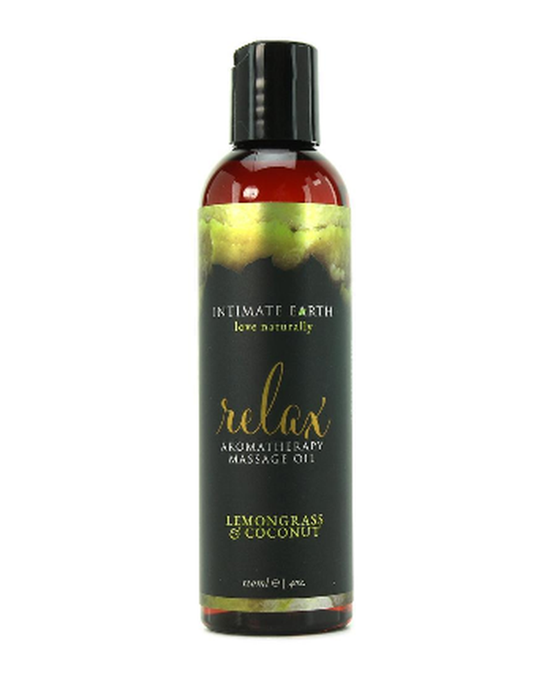 8 oz Relax Lemongrass & Coconut Massage Oil Massage by Intimate Earth- The Nookie