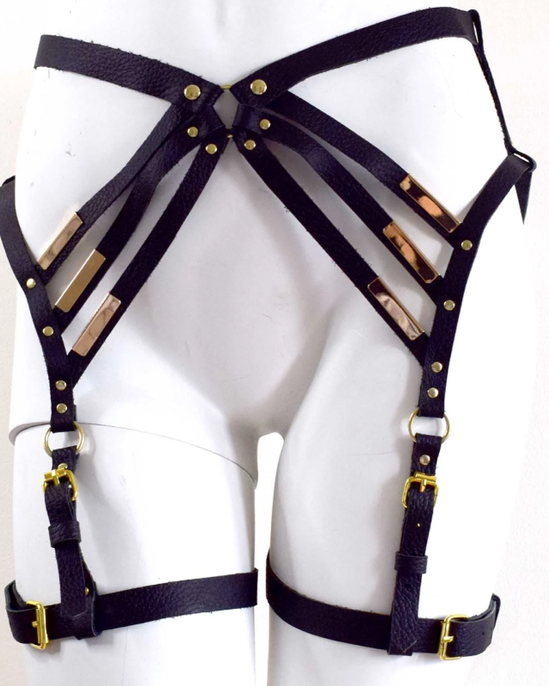  Diedre Leather Leg Harness Lingerie by Love Lorn- The Nookie