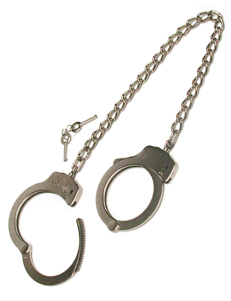  Double Lock Leg Cuffs in Silver Kink by Stockroom- The Nookie