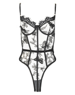  Butterfly Embroidered Underwire Bodysuit Lingerie by Kilo Brava- The Nookie
