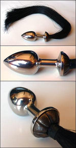  Stainless Steel Horse Hair Anal Plug Dildo by Rosebuds- The Nookie