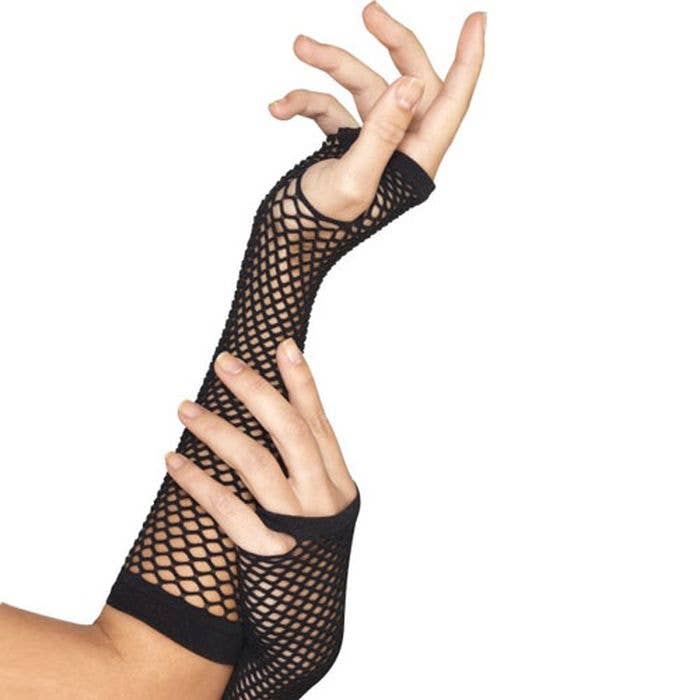  Black Long Hand Fishnet Mesh Gloves Lingerie by Diacly- The Nookie