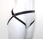  Black Leather and Elastic Frame Panty Lingerie by Love Lorn- The Nookie
