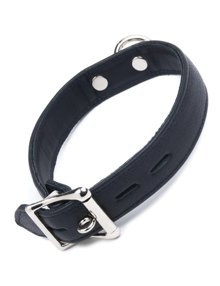  Black Leather Lined Collar Kink by Stockroom- The Nookie