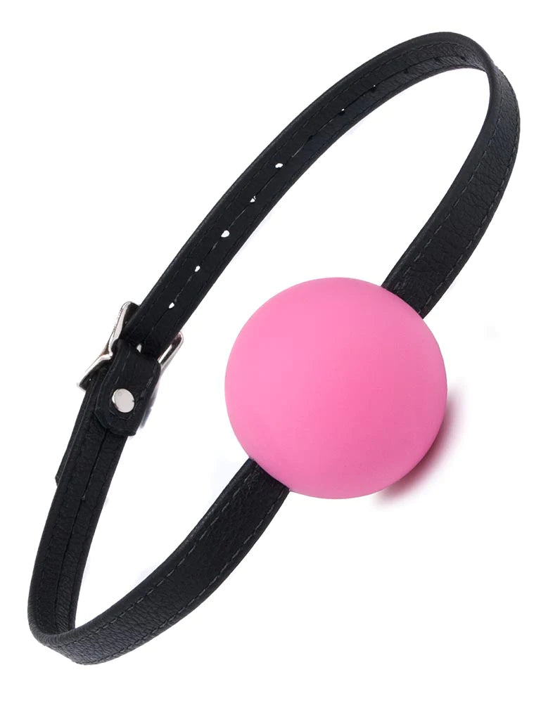 Pink Silicone Ball Gag with Leather Strap Kink by Stockroom- The Nookie