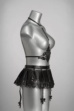  Lilly Leather Skirt with Suspender Lingerie by Voyeur X- The Nookie