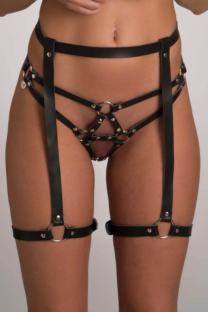  Insolence Leather Suspender Belt Lingerie by Voyeur X- The Nookie