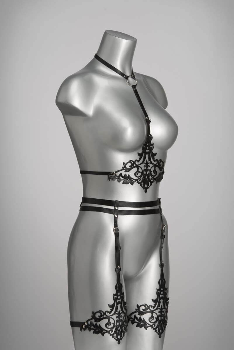  Lilly Leather Suspender Belt Lingerie by Voyeur X- The Nookie