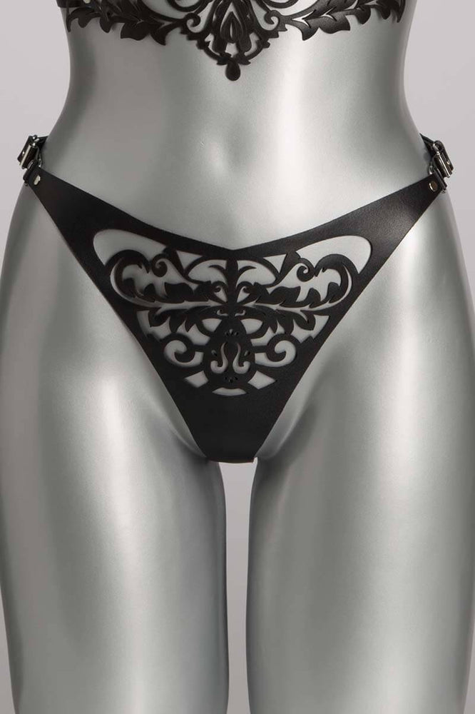  Lilly Leather Thong Lingerie by Voyeur X- The Nookie