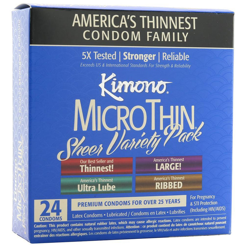 24 Pack MicroThin Sheer Condom Variety Pack Condom by Kimono- The Nookie