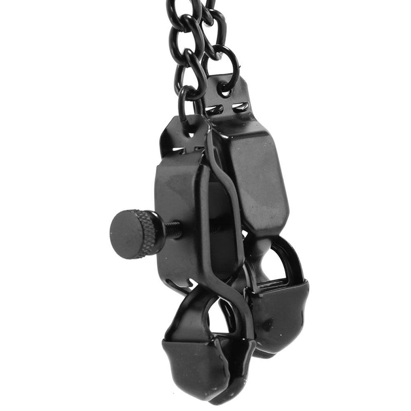  Open Press Nipple Clamps with Black Link Chain SPF-07 Kink by Spartacus- The Nookie