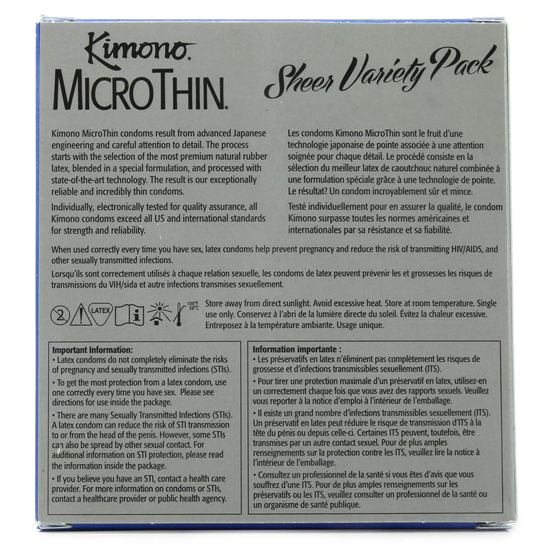  MicroThin Sheer Condom Variety Pack Condom by Kimono- The Nookie