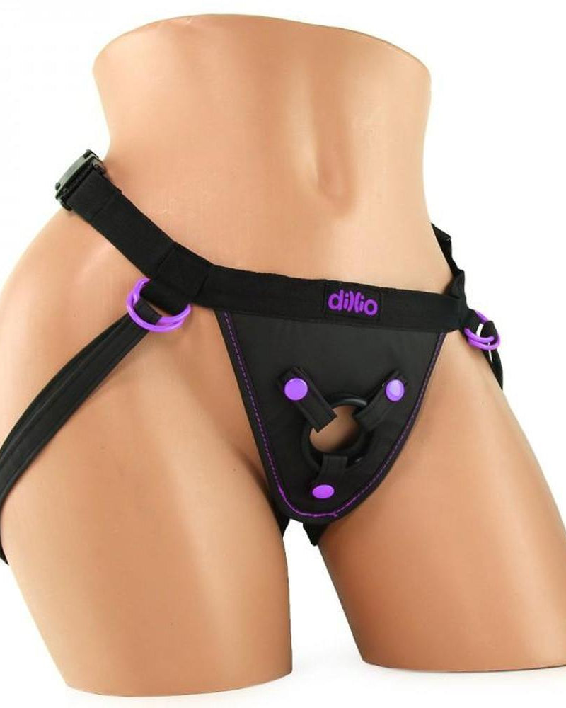 Purple & Black Dillio Perfect Fit Harness Harness by Pipedream- The Nookie