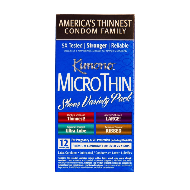 12 Pack MicroThin Sheer Condom Variety Pack Condom by Kimono- The Nookie